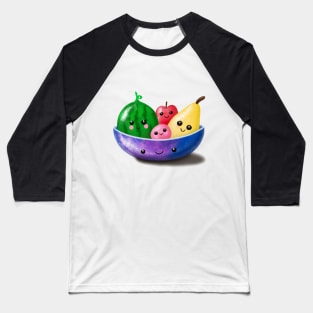 Cute bowl of happy fruits Baseball T-Shirt